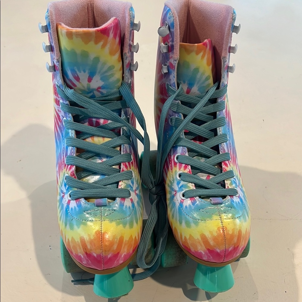 Cosmic Skates Teal Tie Dye Roller Skates